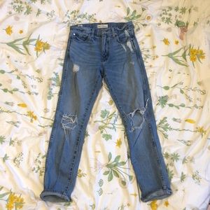 Gap Cone Denim High Rise Slim Straight Distressed